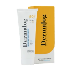 کرم ضد آفتاب بی رنگ پوست خشک SPF50 درمالوگ